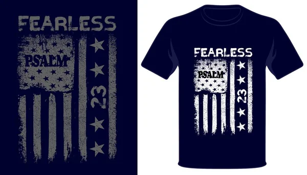 Frarless Psalm Usa Grunge Flag Christian Tshirt Design — Stock Vector
