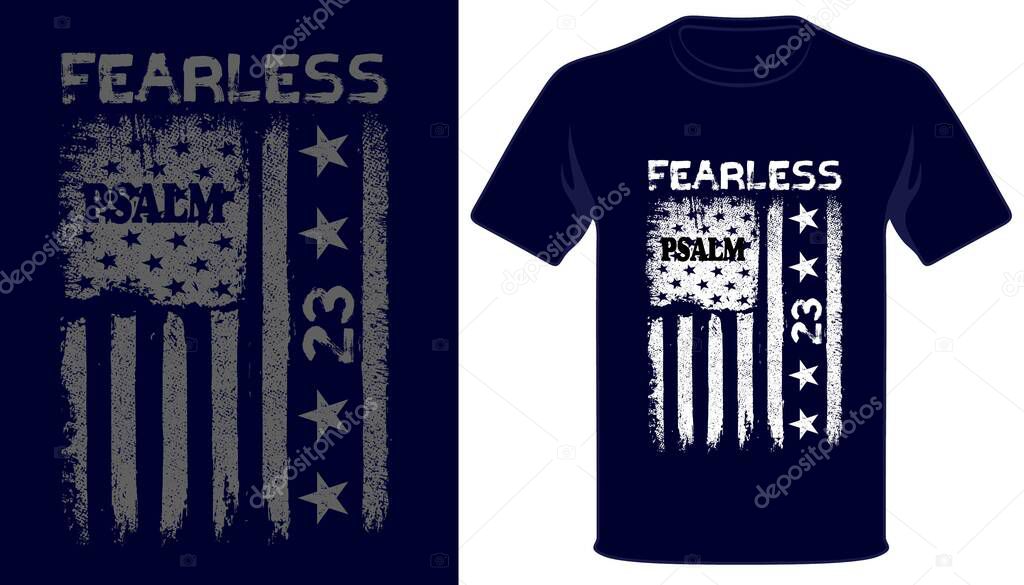 Frarless psalm 23 usa grunge flag christian tshirt design