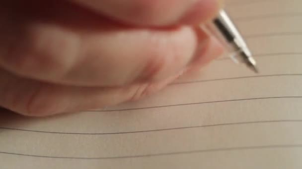 Boy Writes Pen Notebook Letter His Mother Hello Mom Extreme — Stock Video