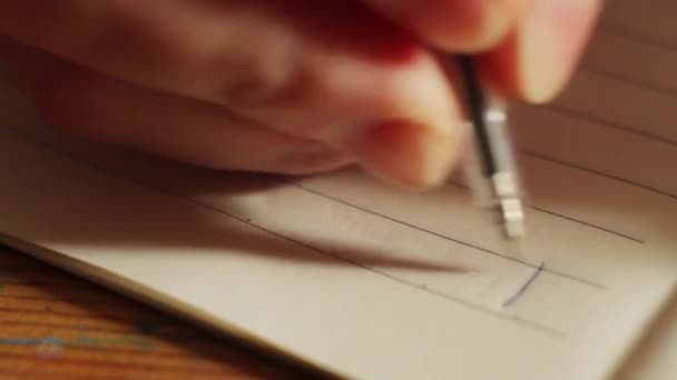 Homem Escreve Uma Carta Para Sua Mãe Mãe Sinto Falta — Vídeo de Stock