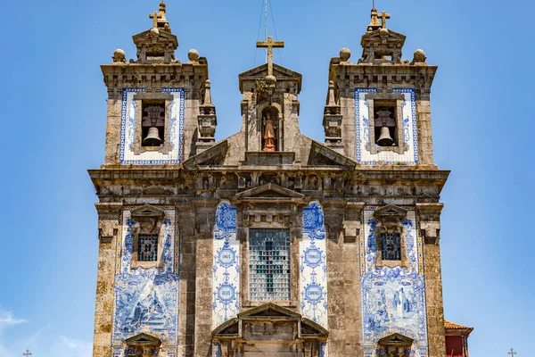 Santo Ildefonso Church Decorated Azulejos Center Porto Portugal — 图库照片