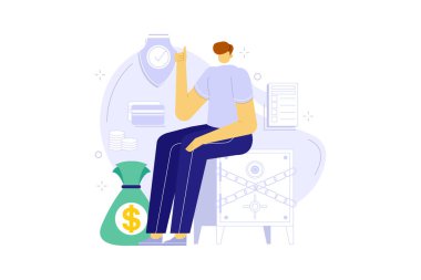 Finansal planlama düz stili için para biriktirme