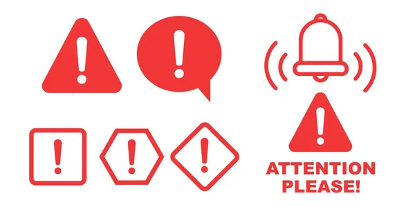 Icône Attention Symbole Danger Icône Alerte — Image vectorielle