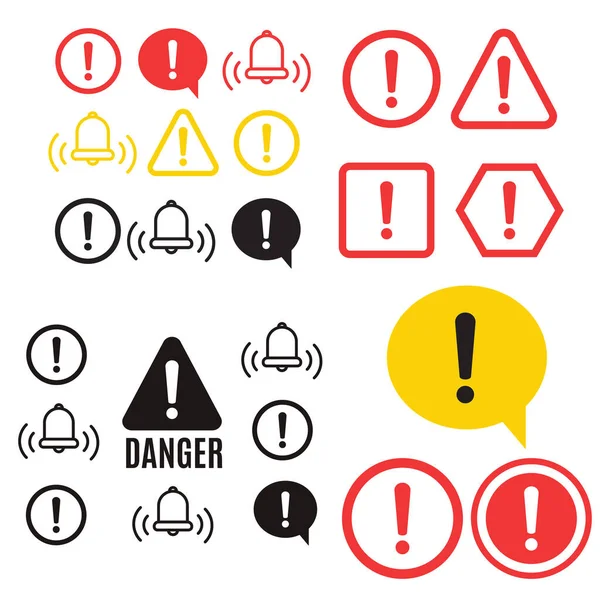 Ícone Atenção Símbolo Perigo Ícone Alerta —  Vetores de Stock