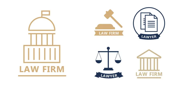 Business Policies Icons Lawyer Icons Flat Style — Stock Vector