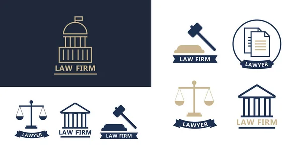 Koncepcja Prawnika Ikony Prawników Płaskim Stylu Podpis Prawnika Wektor Symbolu — Wektor stockowy