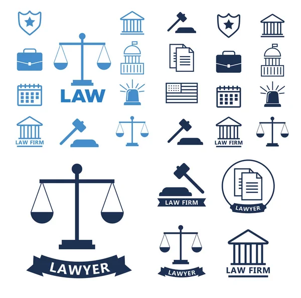 Lawyer Concept Lawyer Icons Flat Style Lawyer Sign Symbol Vector — Stock Vector