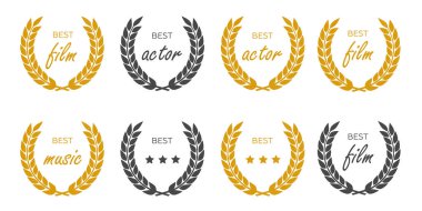 Laurel Çelenk Vektörü. Defne çelengi ile ödül işaretleri