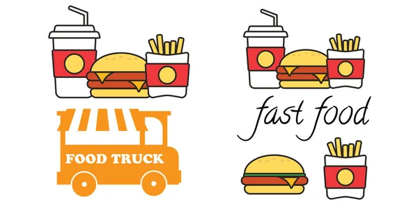 Burger Icoon Vector Fastfood Vector Illustratie — Stockvector