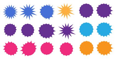 Yıldız patlaması çizgi romanı vektörü şekillendirir. Konuşma patlaması kabarcıkları