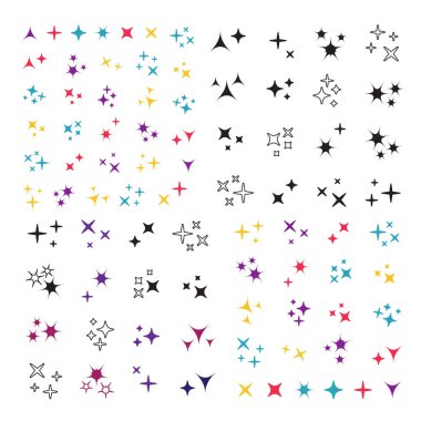 Vektör ışıltı simgesi ayarlandı. Yıldız ögesi