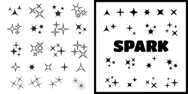 Sparkle Lights Stars Set Glowing Light Effect Star Sparkle Lights — Stock Vector