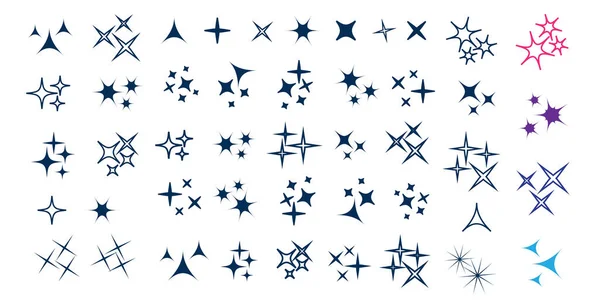 Σπινθηροβόλα Αστέρια Λαμπερό Αστέρι Εφέ Φωτός Διάνυσμα Φωτεινών Φώτων — Διανυσματικό Αρχείο