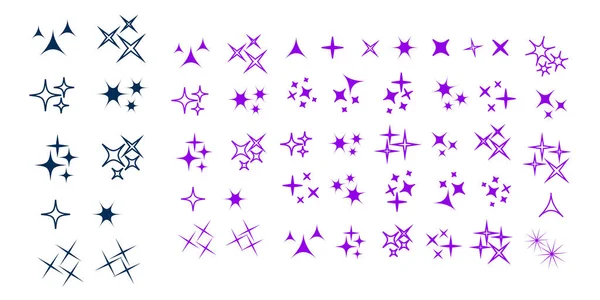 Étincelles Brillantes Étoiles Effet Lumière Éclats Feu Artifice Lumineux Scintillement — Image vectorielle