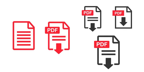 Document Dossier Icônes Fichier Pdf Icône Téléchargement — Image vectorielle