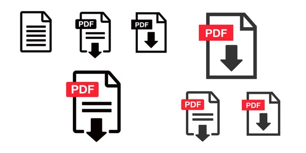 Icon Set Für Pdf Dokumente Dateisymbole Pdf Datei Herunterladen Symbol — Stockvektor