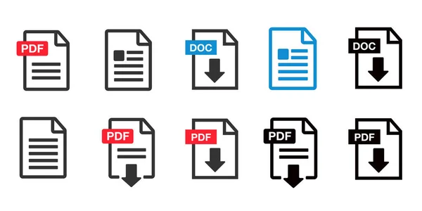 Dateidokument Symbole Pdf Datei Herunterladen Symbol — Stockvektor