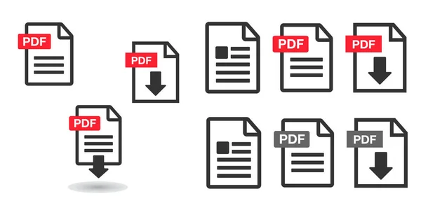 Fichier Icône Téléchargement Texte Document Information Format Web Symbole Ensemble — Image vectorielle