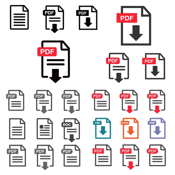 Het Pictogram Van Download Van Het Bestand Document Van Tekst — Stockvector