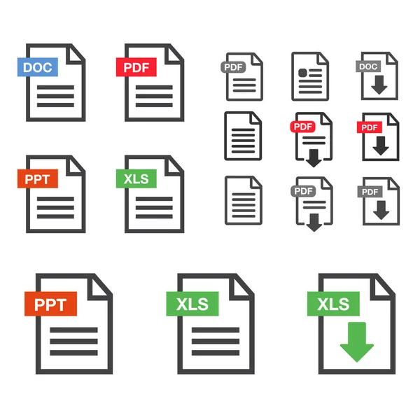 Het Pictogram Van Download Van Het Bestand Document Van Tekst — Stockvector