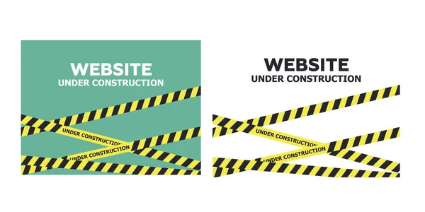 Site Web Construction Bannière Bande Avertissement — Image vectorielle