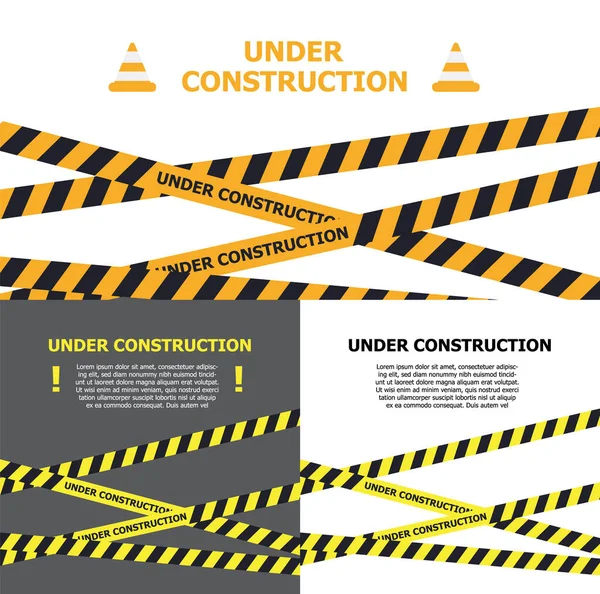 Сайт Стадии Строительства Предупреждающая Лента — стоковый вектор