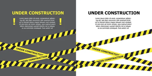 Sitio Web Construcción Página Banner Cinta Advertencia Gráficos Vectoriales