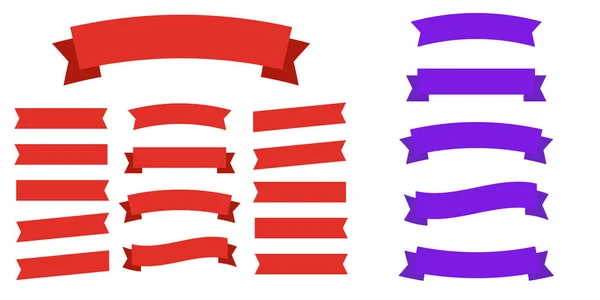 Bannières Bande Dessinée Rubans Dessinés Ruban Bannière Coloré Bannière — Image vectorielle