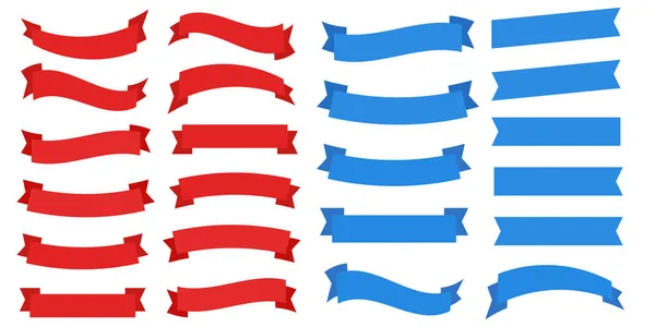 Cartoon Banners Ribbons Banner Ribbon Vector Set Blue Ribbons — Stock Vector