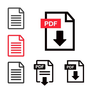 PDF dosya indirme simgesi. Belge metni, sembol web biçimi bilgisi