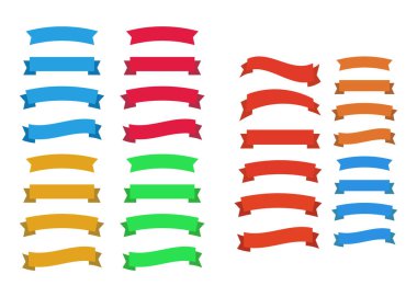 Vektör kırmızı şeritler. Şerit afiş promosyon vektör çizim