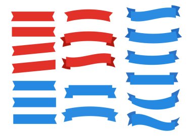 Vektör kırmızı şeritler. Şerit afiş promosyon vektör çizim