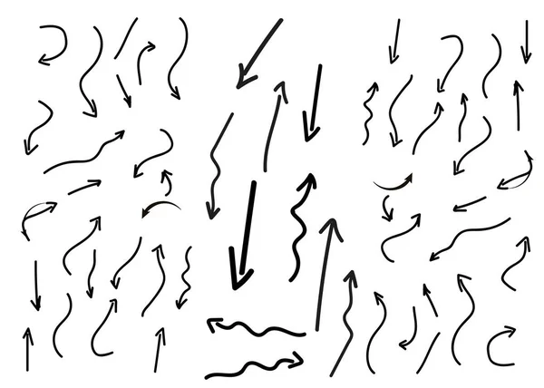 Jeu Flèches Dessinées Main Ensemble Griffes Flèches — Image vectorielle