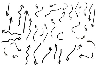 El çizilmiş oklar. Oklar karalama seti