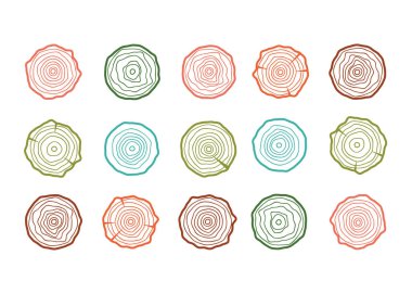 Yıllık ağaç büyüme halkaları logosu. Soyut çember ağaç arkaplanı