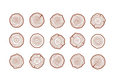 Yıllık ağaç büyüme halkaları logosu. Soyut çember ağaç arkaplanı