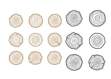 Yıllık ağaç büyüme halkaları logosu. Soyut çember ağaç arkaplanı