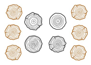 Yıllık ağaç büyüme halkaları logosu. Soyut çember ağaç arkaplanı