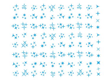 Vektör Icon set parıldıyor. Yıldız öğesi, hafif ve parlak vektör çizim