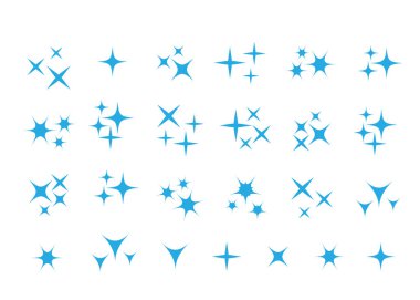 Vektör Icon set parıldıyor. Yıldız öğesi, hafif ve parlak vektör çizim