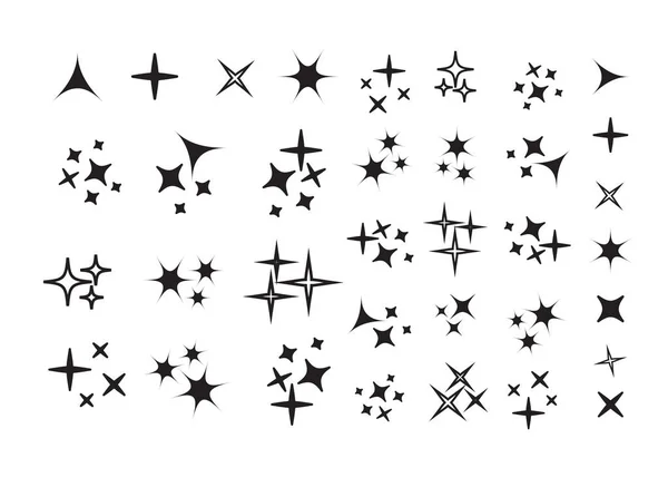 Vector Sparkles Icon Set Star Element Light Bright Vector Illustration — Stock Vector