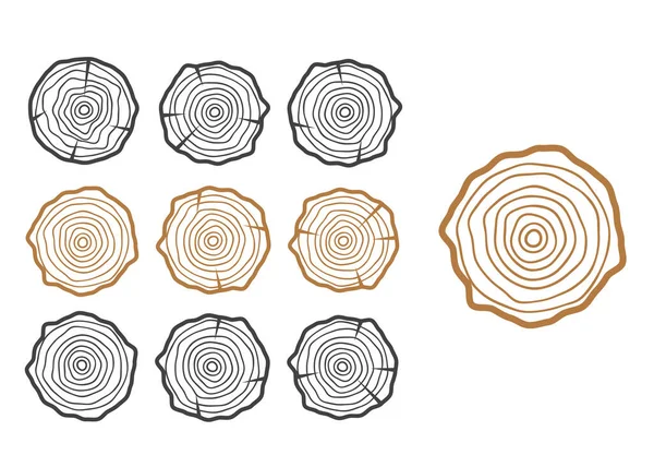 Anneaux Vectoriels Vecteur Texture Bois Arbre Cercle Abstrait Fond — Image vectorielle