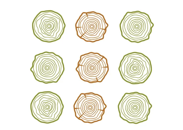 Logo Anual Anillos Crecimiento Árboles Fondo Árbol Círculo Abstracto — Vector de stock