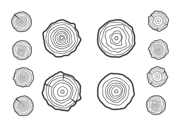 Anneaux Croissance Annuels Logo Arbre Cercle Abstrait Fond — Image vectorielle