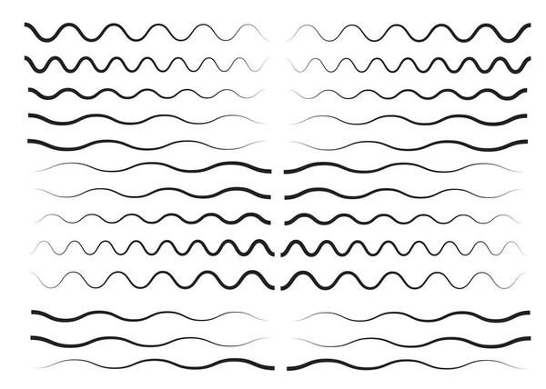 Icône Contour Des Vagues Design Plat Minimal Moderne Ligne Mince — Image vectorielle