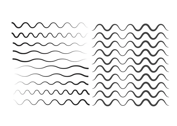 波浪轮廓图标 现代最小平面设计 波浪细线 — 图库矢量图片