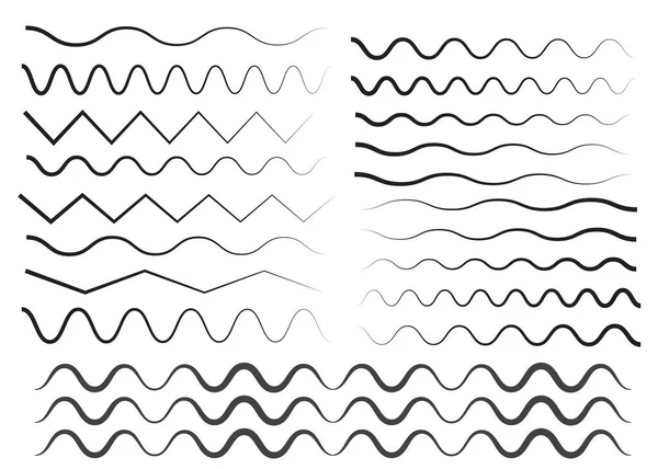 Icône Contour Des Vagues Design Plat Minimal Moderne Ligne Mince — Image vectorielle