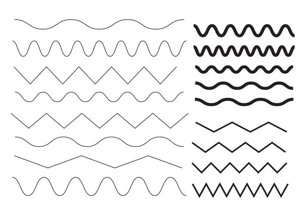 波浪轮廓图标 现代最小平面设计 波浪细线 — 图库矢量图片