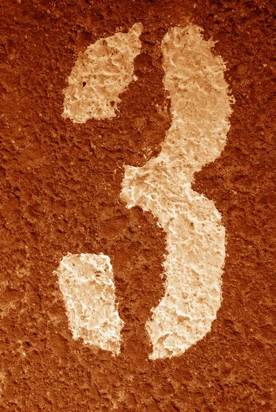 Numero Tre Asfalto Tono Arancio Sfondo Astratto Texture Design — Foto Stock