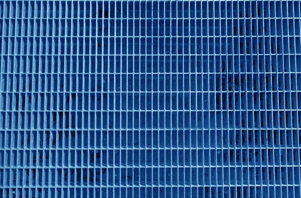 Metal Grid Pattern Navy Blue Tone Abstract Architectural Background Texture — Stock Photo, Image